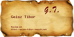 Geisz Tibor névjegykártya